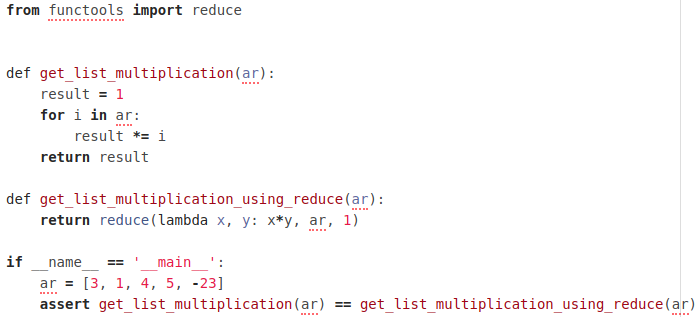 Python Reduce Example